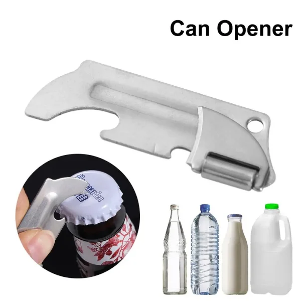 Kitchen Accessories Stainless Steel Can Opener 2-in-1 Folding Bottles Opener Durable Adjustable Opener Gadget Home