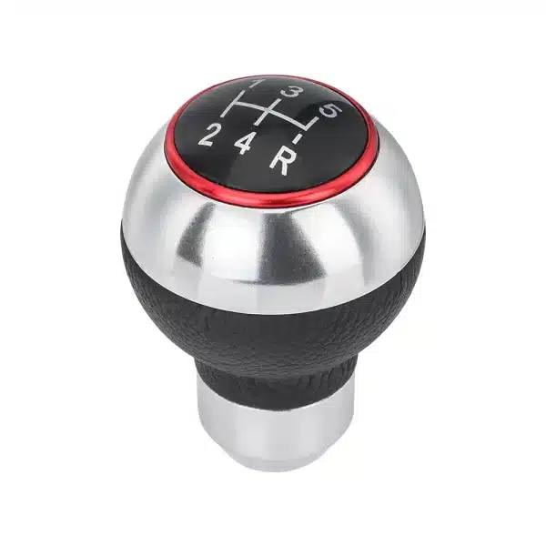 Universal 5 Speed Manual Leather Red Stitch Car Gear Stick Shift Knob Shifter Lever Pen Replacement Gearstick Car Interior Parts - Image 2