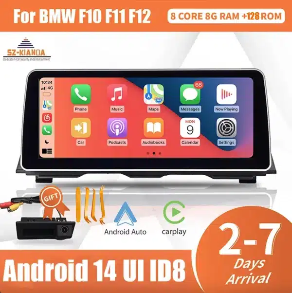 12.3" Wireless Carplay Android Auto Car Multimedia System radio Screen for BMW 5 Series F10 F11 F12 CIC NBT GPS Navi WIFI 4G