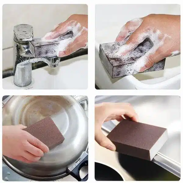 2Pcs/set Kitchen Gadgets Clean Sponge Emery Melamine Sponge for Removing Rust Pan Pot Dish Cleaning Brush Bathroom Access - Image 3