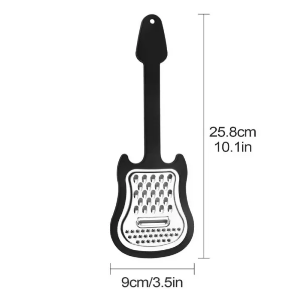 Handheld Fruit Grater Stainless Guitar Shape Metal Cheese Grater Comfortable Grip Kitchen Grater Fruit Pulp Crusher Gadgets - Image 6