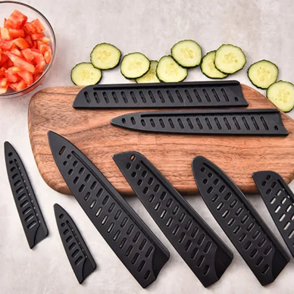 Black Plastic Kitchen Knife Blade Protector For 3.5-10 Inch Knife Cases Eco-Friendly Material New High Quality Practical