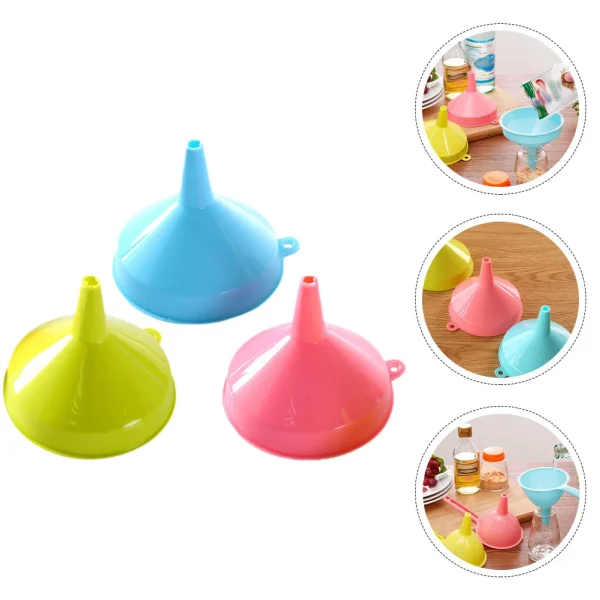 3 Pcs Plastic Funnel Set Food for Kitchen Oil Canning Coffee Accessories Gadget Liquid Accessory