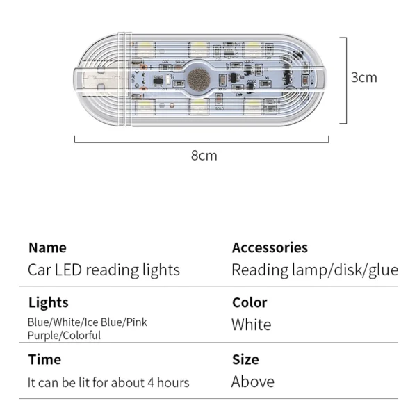 Touch Interior Light Car Reading Ceiling Light Magnetic Camper Trunk LED Interior Replacement Parts Car Interior Lighting - Image 6