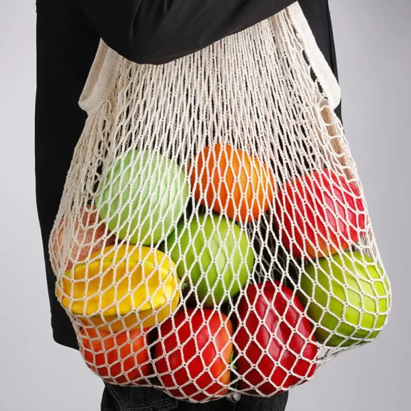 Hanging Storage Mesh Bag Reusable Foldable Cotton Thread Fruit Vegetable Bag Groceries Net Shopping Bag Kitchen Gadget - Image 3