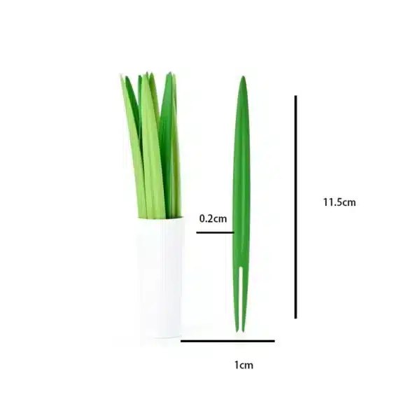 Creative 10pcs/Set Green Bamboo Leaf Fruit Fork Chopsticks Cocktail Fork Wedding Festival Birthday Kitchen Gadget Fruit Tools - Image 3