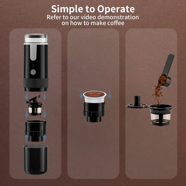 New Coffee Maker Electric Capsule Ground Coffee Brewer Portable Coffee Machine Fit Coffee Powder and Coffee Capsule - Image 3