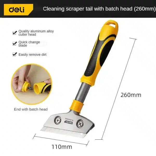 Deli Portable Cleaning Knife Cleaning Shovel Cutter Glass Floor Tiles Scraper Blade Seam Removal Household Kitchen Hand Tool - Image 5