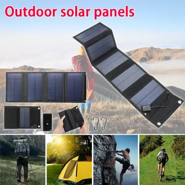 70/40W Foldable Solar Panel 5V USB Portable Battery Charger for Cell Phone Outdoor Waterproof Power Bank for Camping Accessories