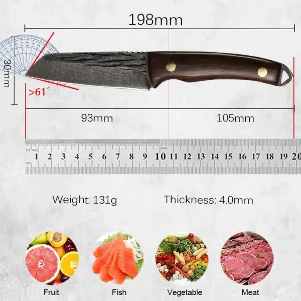 Handmade Forged Stainless Steel Kitchen Chef Boning Knifes Fishing Knife Meat Cleaver Butcher Knife Meat Cleaver Knives - Image 2