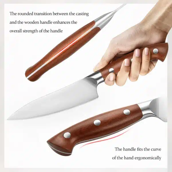 HEZHEN 5.3 Inches Utility Knife 1.4116 steel Red Wood Handle Cook Tools Core Blade Kitchen Knife Accessories Box Packing - Image 5