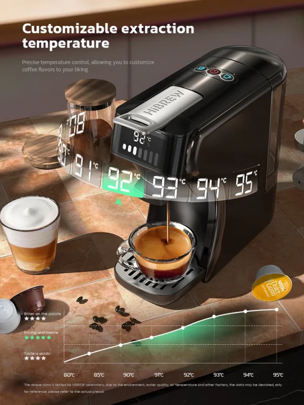 HiBREW 6in1 Capsule Coffee Machine Hot/Cold Multiple Espresso Cafetera Cappuccino Coffee Maker Dolce Gusto Nespresso Powder H1B - Image 2