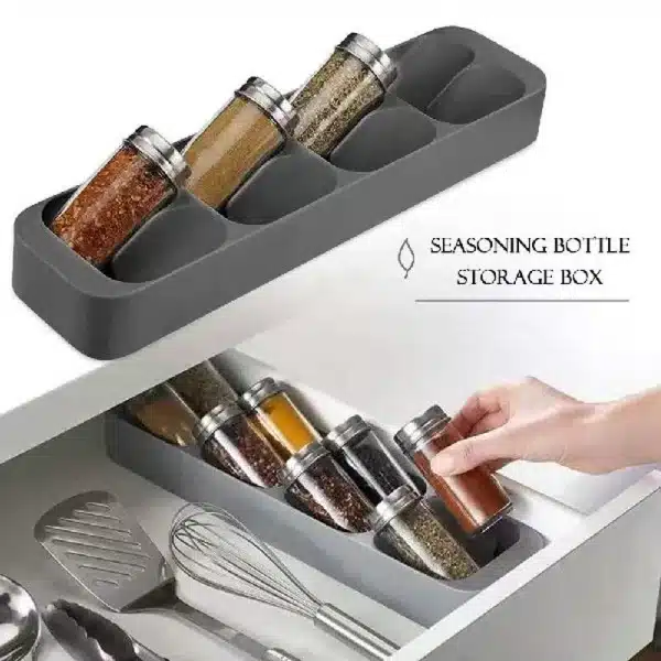 Kitchen Drawer Cutlery Storage Tray Knife Holder Spoon Forks Tableware Organizer Container For Spice Bottles Knives Block Rack - Image 3