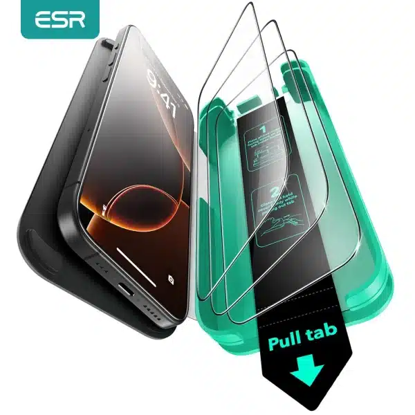 ESR for 3 Pack iPhone 16 Pro Max Screen Protector for iPhone 15/14/13 Pro HD Film Tempered Glass with UltraFit Tray Full Cover