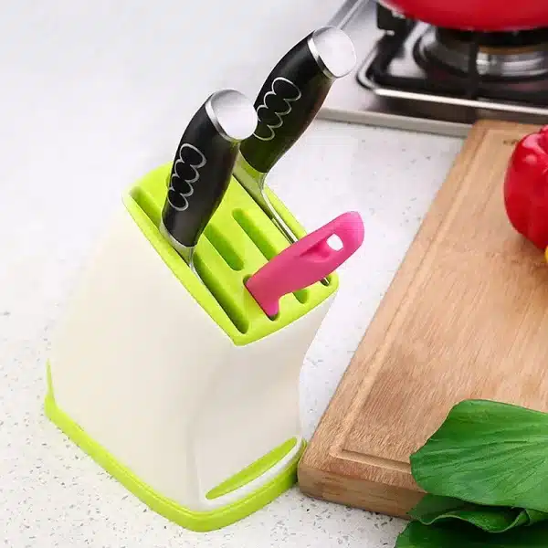 1pc MultiFunction Durable Kitchen Plastic Knife Stand Holder Storage Drainage Cutlery Rack Organizer - Image 2