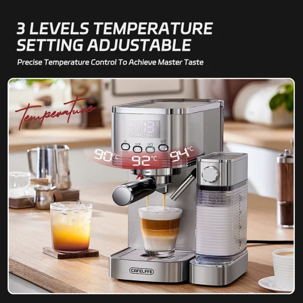 Cafelffe Fully Automatic Espresso Machines Automatic Milk Froth Ground Coffee Stainless Steels Cappuccino maker Cafeteria 20Bar - Image 2