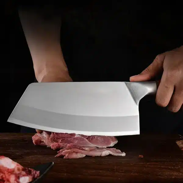 Professional Cleaver Knives Heavy Duty Chinese Knife Wooden Handle Laser Damascus Knife Cleaver Meat Chicken Fish Kitchen Knife - Image 4