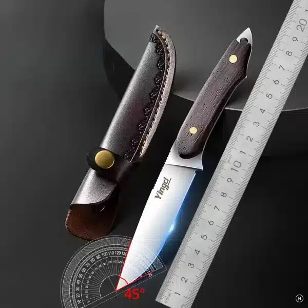 Forged Multi-function Knife Steel One-piece Forging High Hardness Solid Wood Handle Easy To Clean Fruit Meat Kitchen Knife - Image 2