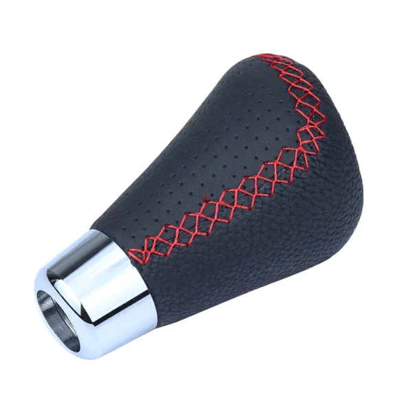 Universal Manual Leather Red Black Stitch Car Gear Stick Shift Knob Shifter Lever Pen Replacement Gearstick Car Interior Parts - Image 6