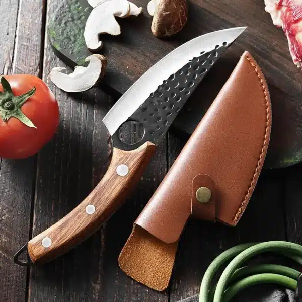 Meat Cutting Knives Boning Knife Wooden Handle Hnadmade Forge Knives Slicing Knife Multifunctional Kitchen Knives with Cover - Image 6