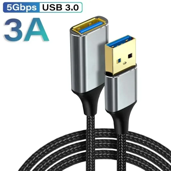 Male And Female Usb Extension Cable Usb 3.0 Mobile Charging Cable Suitable For Smart Laptops, Tvs, Ps4, And Usb Extension Cables - Image 6