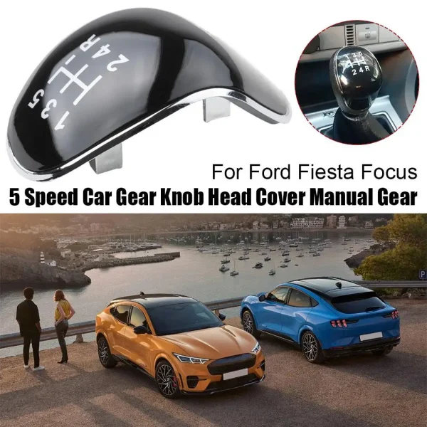 5 Speed Car Gear Knob Head Cover for Ford Fiesta Black Manual Gear Car Replacement Parts Interior Decoration N2X4