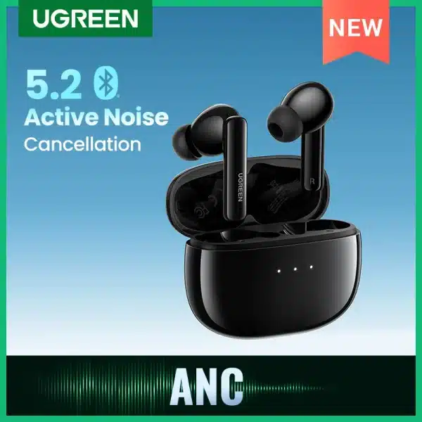 UGREEN HiTune T3 ANC Wireless TWS Bluetooth 5.2 Earphones Headset Active Noise Cancellation, in-Ear Mics Handfree Phone Earbuds