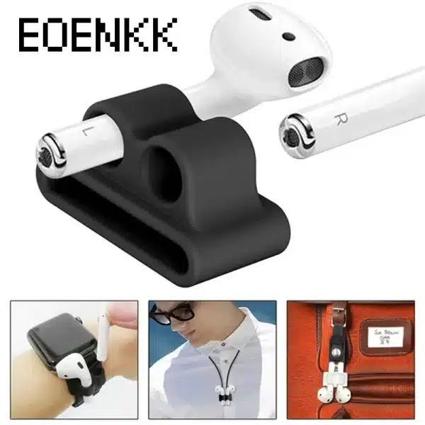 Anti-lost Silicone Bluetooth Earphone Stand Holder For AirPods Apple i7 Earphones Earbud Holder Clip For Apple Watch