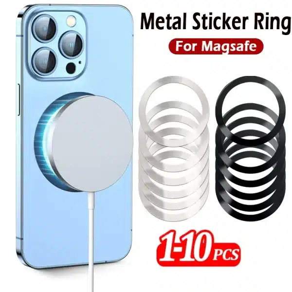 Magnetic Metal Steel Plate Sticker Rings For Magsafe Wireless Charger Magnet Car Mobile Phone Holder Iron Sheet For iPhone 13 12