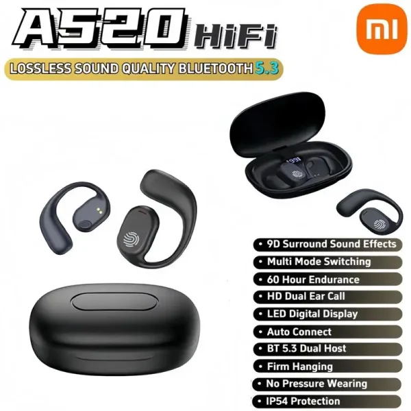 Xiaomi Bone Conduction Earphones Bluetooth 5.3HiFi 9D Stereo Noise Reduction Headset Waterproof Earbud Outdoor Wireless Headset