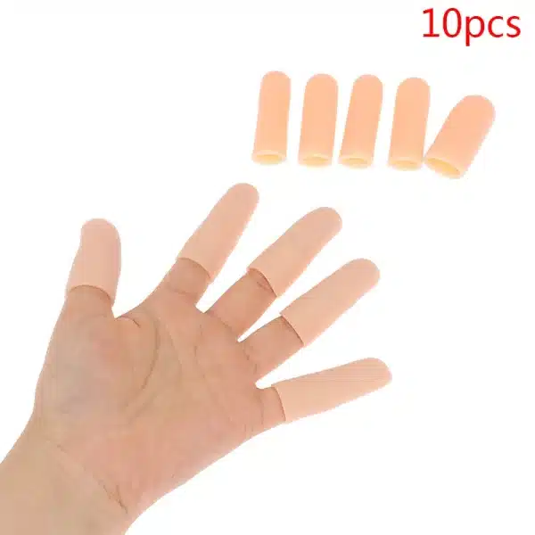 10pcs/set Silicone Gel Tube Hand Bandage Finger Protector Pain Relief Elastic Thumb Toe Cap Lengthened Type