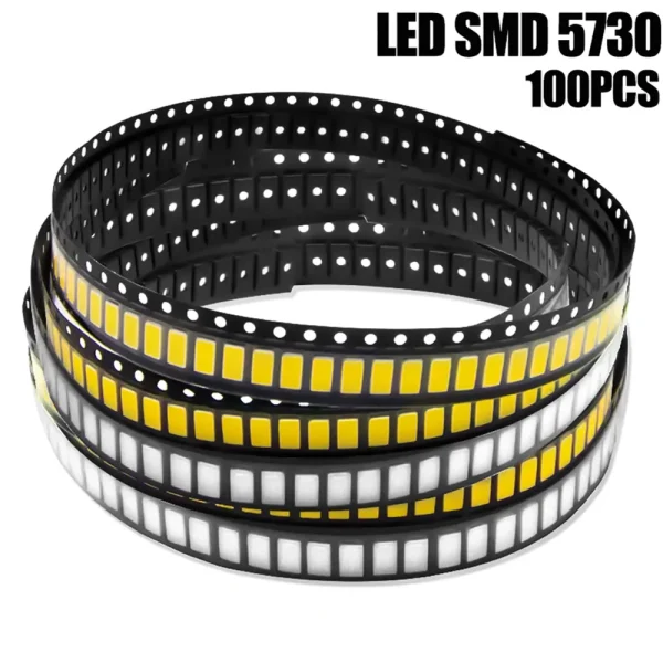 100pcs led smd 2835 Copper LED COB 5730 Chip Lamp Beads 0.5W Led lighting interior replacement parts For led round board bulb