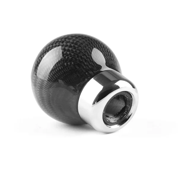 Car Real Carbon Fiber Gear Shift Knob Round Ball Shape Manual Transmission Shifter Lever Replacement Gearstick Interior Parts - Image 4