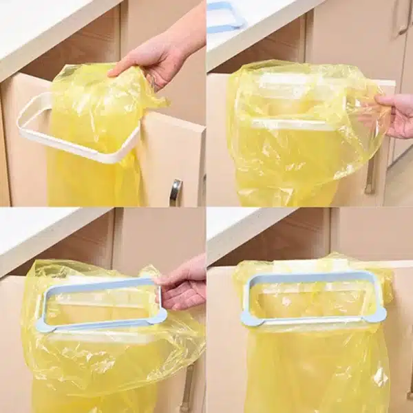 Kitchen Cabinet Door Basket Hanging Trash Can Waste Bin Garbage Bag Holder Portable Kitchen Trash Bag Holder Kitchen Gadgets - Image 3