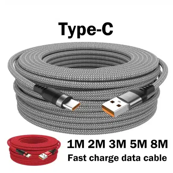 6A Extended USB TYPE-C Cable 3m Braided Fast Charge Data Cable for Samsung Huawei Xiaomi Switch Sony PS5 TYPE-C Cord Cable