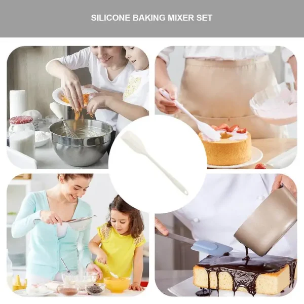 Silicone Baking Mixer Egg Beater Food Clip Scraper Brush 4-piece Cream Kitchen Cake Set Baking Tools Kitchen Accessories - Image 4