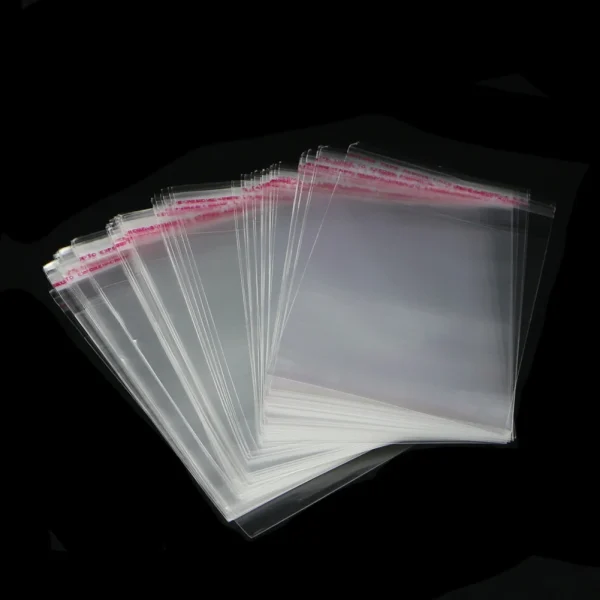 100pcs Self Adhesive Plastic Bag Clear Jewelry Packaging 10x15cm 3.94"x5.91"