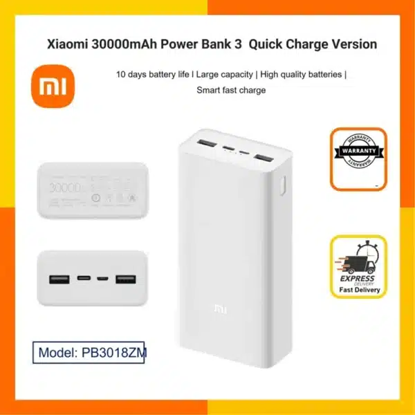 Xiaomi Mi Power Bank 30000mAh Fast Charging Portable Powerbank Super Fast Charge USB C USB A Multiple Device Charging