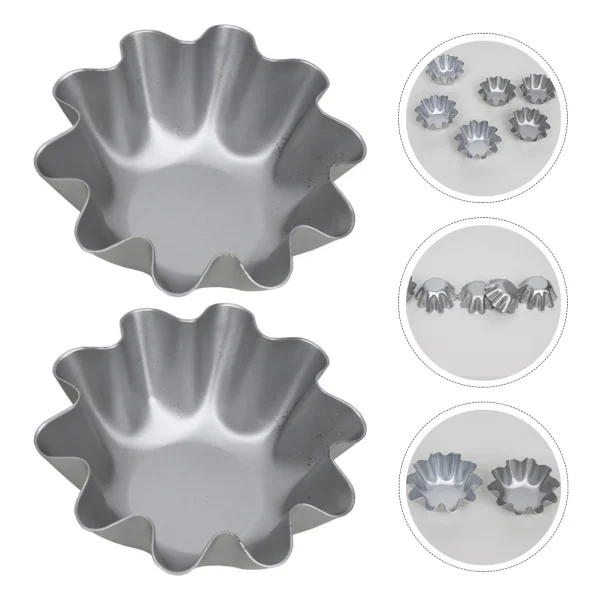 6 Pcs Egg Tart Mold Easy to Clean Molds Kitchen Gadget Pie Liner Aluminum Tartlet Baking Tools Alloy Moulds Set