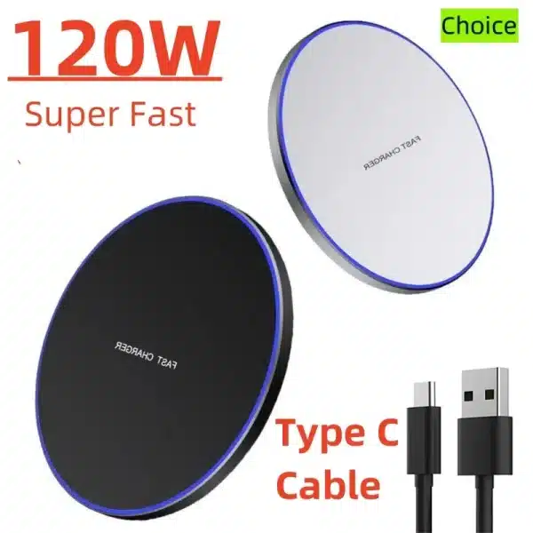 120W Fast Wireless Charger for iPhone 15 14 13 12 11 Pro Max Induction Wireless Charging Pad For Samsung S22 S21 S20 S10 9 Note