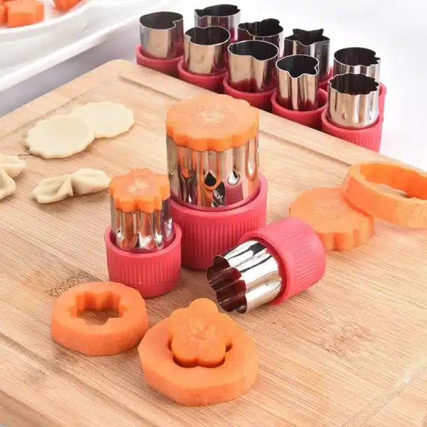 12Pcs/Set Vegetables Cutter Heart Flower Animal Cartoon Shape Vegetables Mould Kitchenware Kids Food Baking Kitchen Gadgets Tool - Image 5