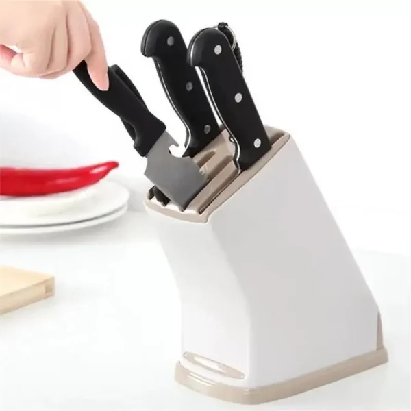 1pc MultiFunction Durable Kitchen Plastic Knife Stand Holder Storage Drainage Cutlery Rack Organizer - Image 3