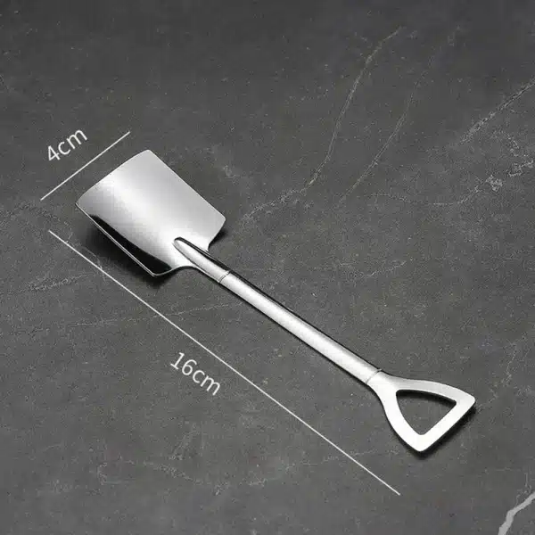 4PCS Stainless Steel Creative Coffee Shovel Ice Cream Dessert Retro Cute Square Head Spoon Tableware Set Kitchen Gadget - Image 5