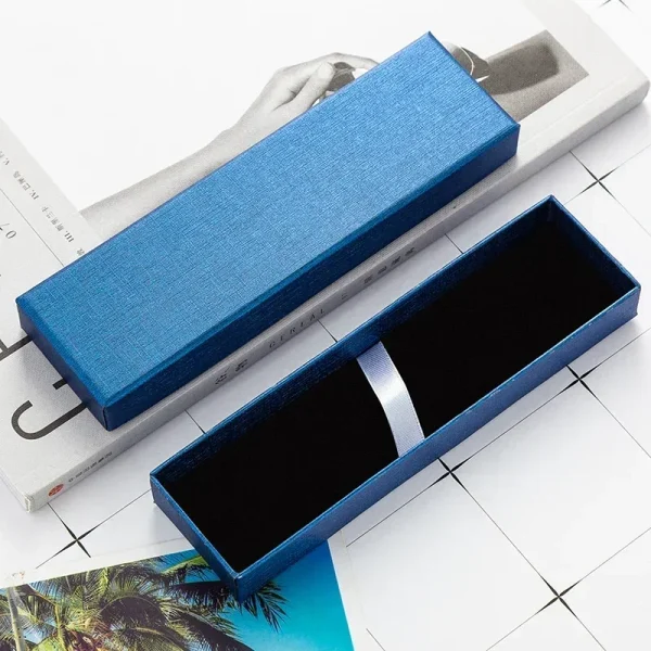 Neutral Pen Ballpoint Pen Box Rectangular Pen Box Cover Box Paper Flannel Black Carton Lettering Pen Special Gift Box - Image 2