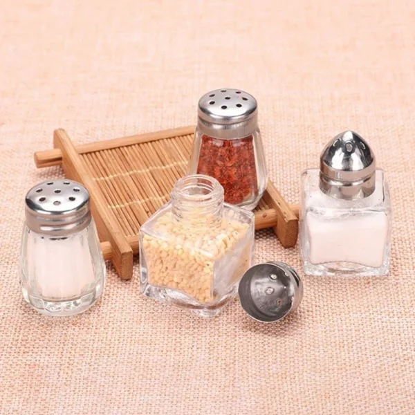 Kitchen Supply Spice Salt Pepper Seasoning Shaker Jar BBQ Outdoor Cooking Tool Glass Bottle Small Mini Portable Barbecue Gadget