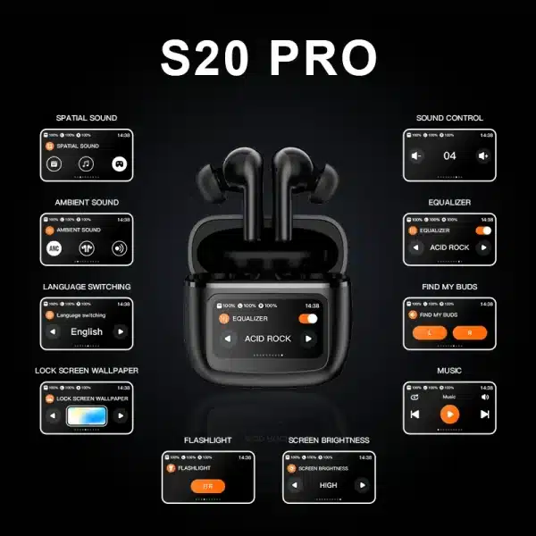 Beatfade S20 PRO Touch Screen ANC Wireless Earphones TWS Noise Cancelling Earbud Bluetoth 5.3 Support APP Long Battery life HiFi - Image 2