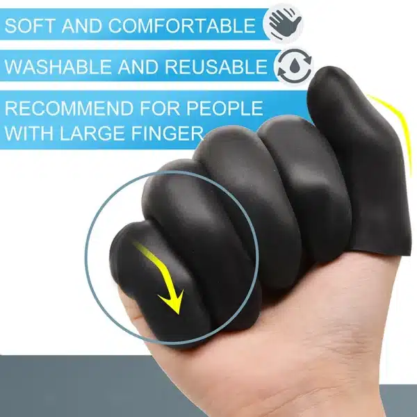 6Pcs/3Paris Black Silicone Gel Thick Finger Protector Tubes Thumb Covers Toe Fingers Protection Corn Blister Cracked Pain Kille - Image 3