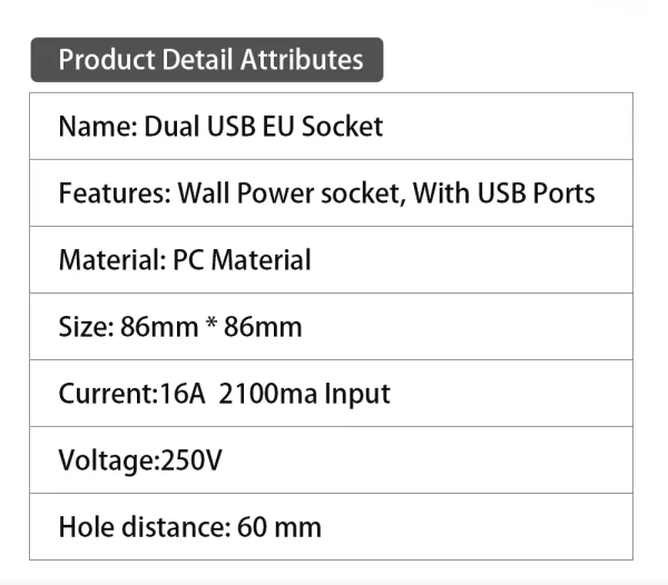 Herepow Usb Wall Power Google Home Appliance Sockets 16A EU Standard Outlet 110V-250V Dual USB Electrical Socket Charger Port - Image 4