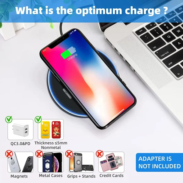 30W Wireless Charger Pad For iPhone 15 14 13 12 11 XS Samsung S24 S23 S22 Type C Induction Fast Charging Station Phone Chargers - Image 3