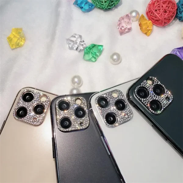 Camera Lens Film Shiny Rhinestone Tempered Glass Camera Screen Cover Protector for iPhone 13/13 mini/13 pro/13 pro max - Image 3